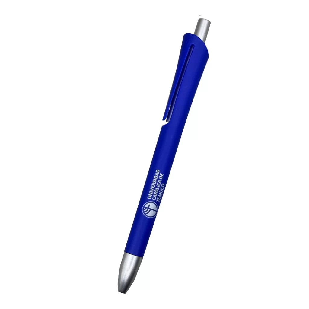 Lápiz bolígrafo azul de tinta negra